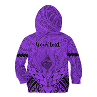 Personalised Polynesian Father's Day Gift For Dad Kid Hoodie Super Father In The World - Purple Polynesian Pattern - Wonder Print Shop