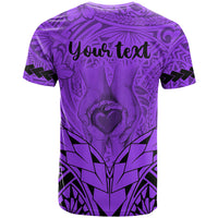 Personalised Polynesian Father's Day Gift For Dad T Shirt Super Father In The World - Purple Polynesian Pattern - Wonder Print Shop