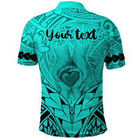 Custom Polynesian Fathers Day Gift For Dad Polo Shirt Super Father In The World Turquoise Polynesian Pattern - Wonder Print Shop