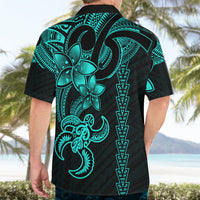 Hawaiian Tribal Hawaiian Shirt Polynesian Kakau Turtle - Aqua - Wonder Print Shop