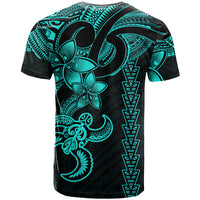 Hawaiian Tribal T Shirt Polynesian Kakau Turtle - Aqua - Wonder Print Shop