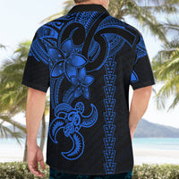 Hawaiian Tribal Hawaiian Shirt Polynesian Kakau Turtle - Blue - Wonder Print Shop