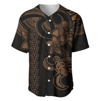 Hawaiian Tribal Baseball Jersey Polynesian Kakau Turtle - Gold LT9 - Wonder Print Shop