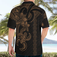 Hawaiian Tribal Hawaiian Shirt Polynesian Kakau Turtle - Gold - Wonder Print Shop