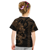 Hawaiian Tribal Kid T Shirt Polynesian Kakau Turtle - Gold - Wonder Print Shop
