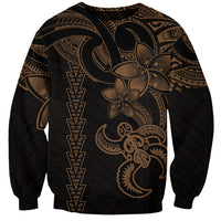Hawaiian Tribal Sweatshirt Polynesian Kakau Turtle - Gold - Wonder Print Shop