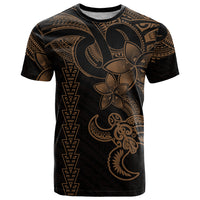 Hawaiian Tribal T Shirt Polynesian Kakau Turtle - Gold - Wonder Print Shop