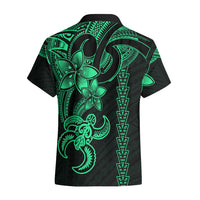 Hawaiian Tribal Hawaiian Shirt Polynesian Kakau Turtle - Green - Wonder Print Shop