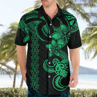 Hawaiian Tribal Hawaiian Shirt Polynesian Kakau Turtle - Green - Wonder Print Shop