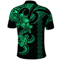 Hawaiian Tribal Polo Shirt Polynesian Kakau Turtle - Green - Wonder Print Shop
