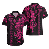Hawaiian Tribal Hawaiian Shirt Polynesian Kakau Turtle - Pink - Wonder Print Shop