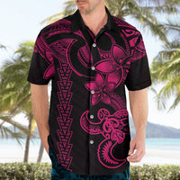 Hawaiian Tribal Hawaiian Shirt Polynesian Kakau Turtle - Pink - Wonder Print Shop