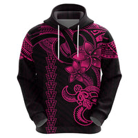 Hawaiian Tribal Hoodie Polynesian Kakau Turtle - Pink - Wonder Print Shop