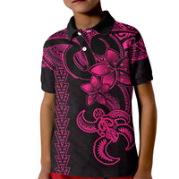 Hawaiian Tribal Kid Polo Shirt Polynesian Kakau Turtle - Pink - Wonder Print Shop