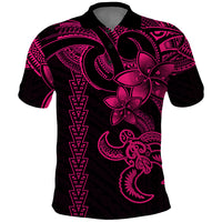 Hawaiian Tribal Polo Shirt Polynesian Kakau Turtle - Pink - Wonder Print Shop