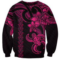 Hawaiian Tribal Sweatshirt Polynesian Kakau Turtle - Pink - Wonder Print Shop