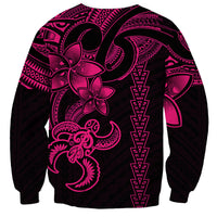 Hawaiian Tribal Sweatshirt Polynesian Kakau Turtle - Pink - Wonder Print Shop