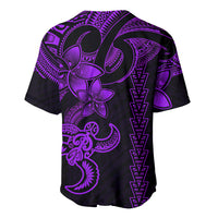 Hawaiian Tribal Baseball Jersey Polynesian Kakau Turtle - Purple LT9 - Wonder Print Shop