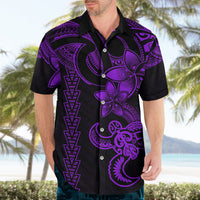 Hawaiian Tribal Hawaiian Shirt Polynesian Kakau Turtle - Purple - Wonder Print Shop
