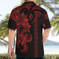 Hawaiian Tribal Hawaiian Shirt Polynesian Kakau Turtle - Red - Wonder Print Shop