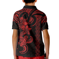 Hawaiian Tribal Kid Polo Shirt Polynesian Kakau Turtle - Red - Wonder Print Shop