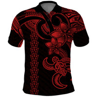 Hawaiian Tribal Polo Shirt Polynesian Kakau Turtle - Red - Wonder Print Shop