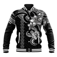 Hawaiian Tribal Baseball Jacket Polynesian Kakau Turtle - White LT9 - Wonder Print Shop
