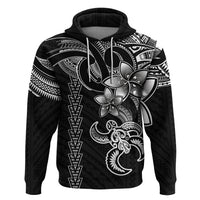Hawaiian Tribal Hoodie Polynesian Kakau Turtle - White - Wonder Print Shop