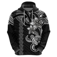 Hawaiian Tribal Hoodie Polynesian Kakau Turtle - White - Wonder Print Shop