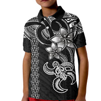 Hawaiian Tribal Kid Polo Shirt Polynesian Kakau Turtle - White - Wonder Print Shop