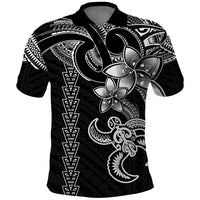 Hawaiian Tribal Polo Shirt Polynesian Kakau Turtle - White - Wonder Print Shop