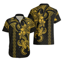 Hawaiian Tribal Hawaiian Shirt Polynesian Kakau Turtle - Yellow - Wonder Print Shop