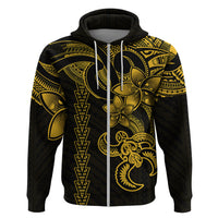 Hawaiian Tribal Hoodie Polynesian Kakau Turtle - Yellow - Wonder Print Shop