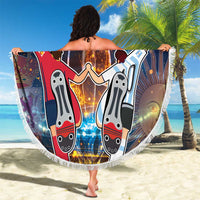 Custom Spain and Argentina Football Beach Blanket Finalissima Make History Together LT9 - Wonder Print Shop