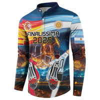 Custom Spain and Argentina Football Button Sweatshirt Finalissima Make History Together LT9 - Wonder Print Shop