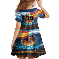 Custom Spain and Argentina Football Family Matching Off The Shoulder Long Sleeve Dress and Hawaiian Shirt Finalissima Make History Together - Wonder Print Shop