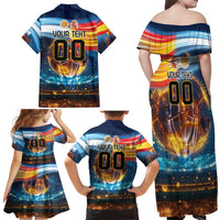 Custom Spain and Argentina Football Family Matching Off Shoulder Maxi Dress and Hawaiian Shirt Finalissima Make History Together LT9 - Wonder Print Shop