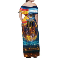 Custom Spain and Argentina Football Family Matching Off Shoulder Maxi Dress and Hawaiian Shirt Finalissima Make History Together LT9 - Wonder Print Shop
