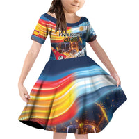 Custom Spain and Argentina Football Family Matching Off Shoulder Short Dress and Hawaiian Shirt Finalissima Make History Together LT9 - Wonder Print Shop