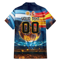 Custom Spain and Argentina Football Family Matching Off Shoulder Short Dress and Hawaiian Shirt Finalissima Make History Together LT9 - Wonder Print Shop