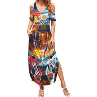 Custom Spain and Argentina Football Family Matching Summer Maxi Dress and Hawaiian Shirt Finalissima Make History Together - Wonder Print Shop