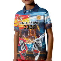 Custom Spain and Argentina Football Kid Polo Shirt Finalissima Make History Together - Wonder Print Shop