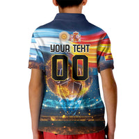 Custom Spain and Argentina Football Kid Polo Shirt Finalissima Make History Together - Wonder Print Shop
