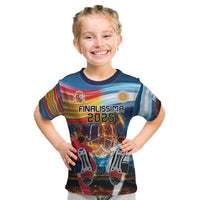 Custom Spain and Argentina Football Kid T Shirt Finalissima Make History Together - Wonder Print Shop
