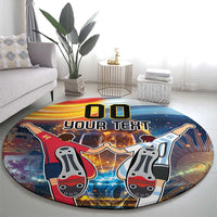 Custom Spain and Argentina Football Round Carpet Finalissima Make History Together
