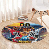 Custom Spain and Argentina Football Round Carpet Finalissima Make History Together