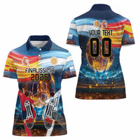 Custom Spain and Argentina Football Women Polo Shirt Finalissima Make History Together - Wonder Print Shop