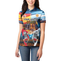 Custom Spain and Argentina Football Women Polo Shirt Finalissima Make History Together - Wonder Print Shop