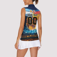 Custom Spain and Argentina Football Women Sleeveless Polo Shirt Finalissima Make History Together - Wonder Print Shop