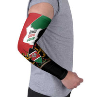 Kenya 254 Arm Sleeves Kenyan Flag Map Double Lion Shield - Wonder Print Shop